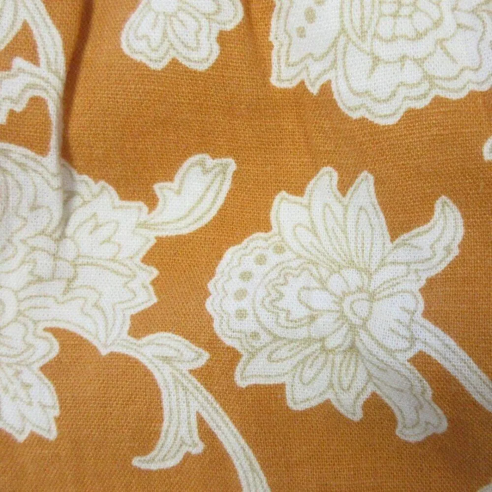 BRIGGS Linen Blend Pull On Shorts Womens Size XL Orange Cream Floral Flowers NWT